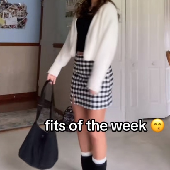 Forever 21 Dresses & Skirts - Forever 21 Black and White Checkered Midi Skirt